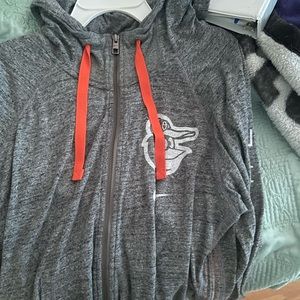 Women’s Baltimore Orioles medium zip up shirt